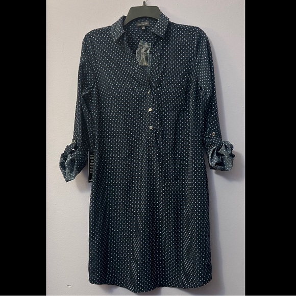 The Limited Dresses & Skirts - The Limited Shirt Dress in Navy and Powder Blue